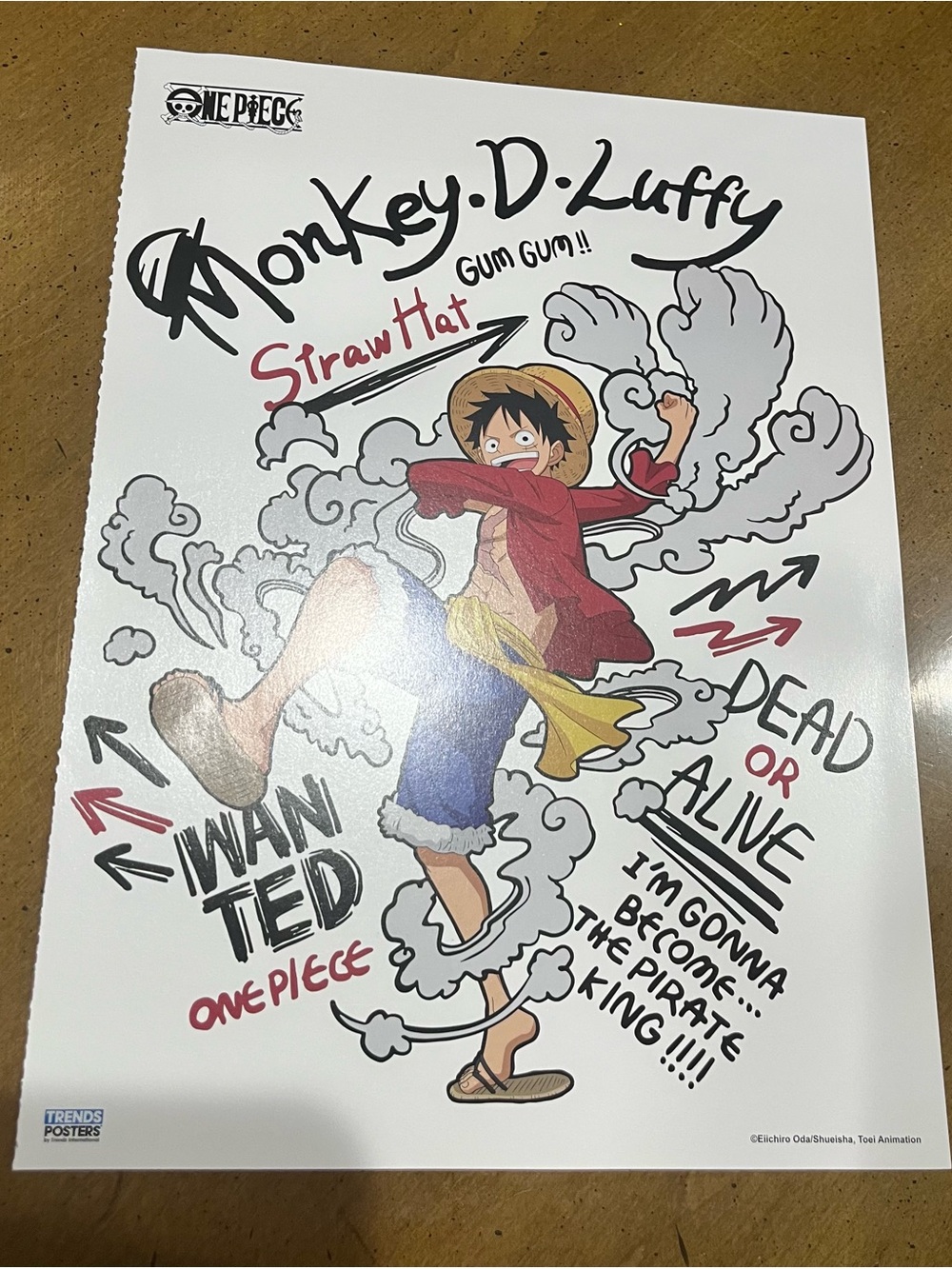 One Piece Monkey D. Luffy Straw Hat Gum Gum Anime official Poster Trends Posters